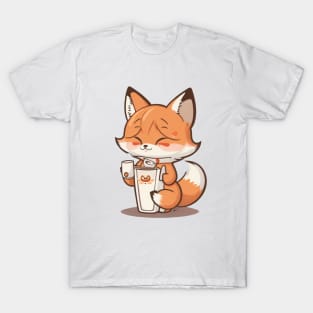 Cute fox with coffee T-Shirt